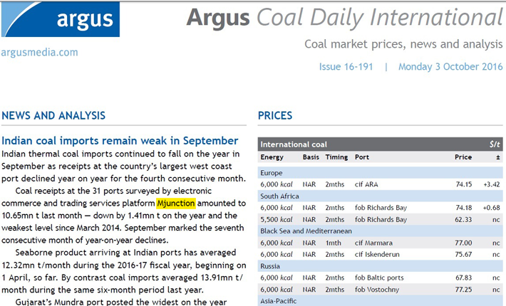 Argus Coal Daily International